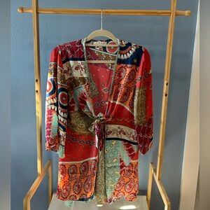 CAbi Colorful Boho Kimono Size M